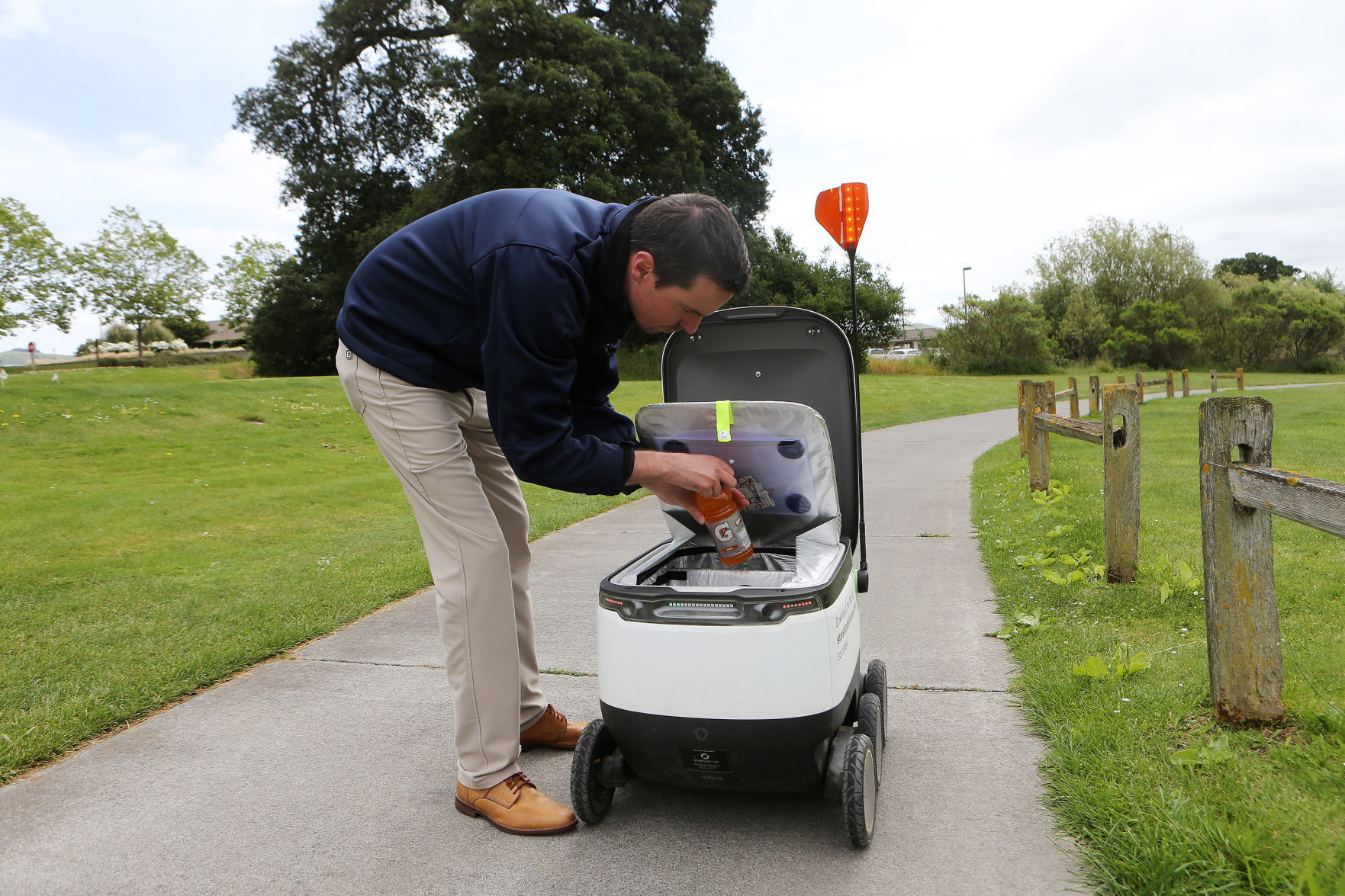 Drone vehicle at Eagle Vines golf club